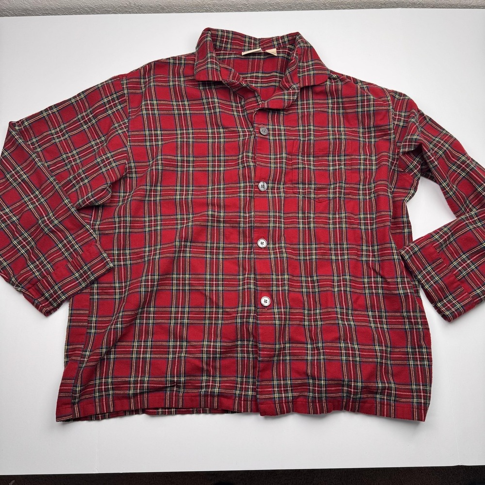 L.L.Bean Mens XL Red Plaid Flannel Button Down Cotton Shirt 107923